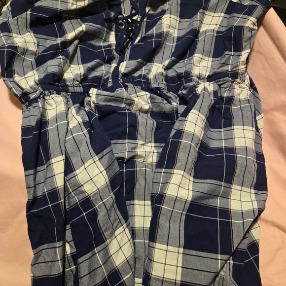 Torrid Navy and White Plaid Mini Dress - Picture 2 of 2